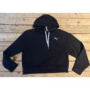 Puma Womens Size S Black Crop Hoodie NWOT